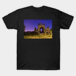 Kirkstall Abbey Cistercian monastery Leeds West Yorkshire Night T-Shirt